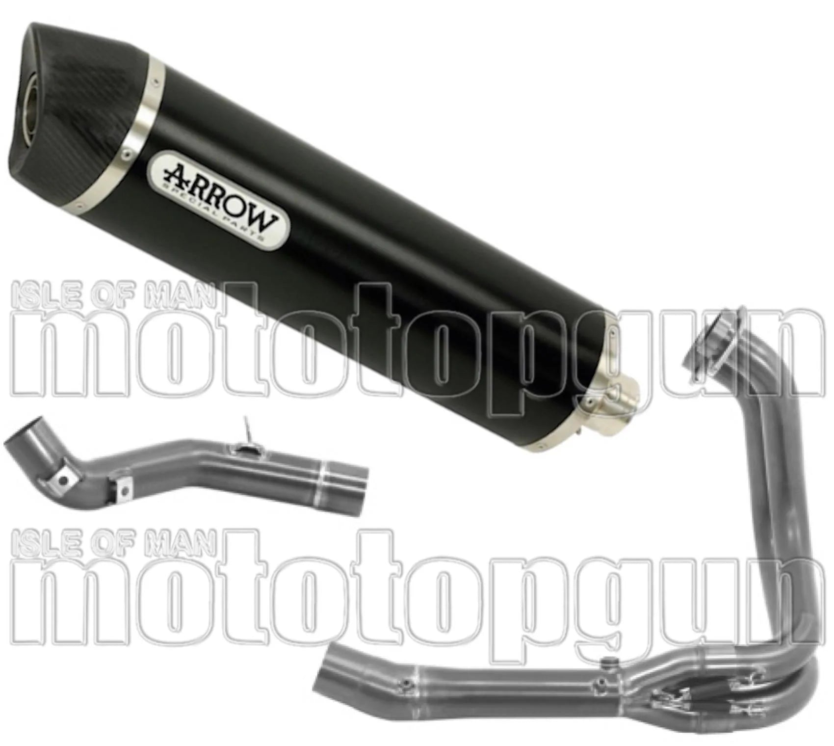 Complete Non-Catalytic Exhaust System With Sound Certification Maxi Race-Tech Black Aluminium Carbon - Arrow Special Parts Compatible With Bmw F 850 Gs (2021-2024)