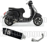 Complete Catalytic Exhaust System With Sound Certification Race-Tech Black Aluminium Carbon - Arrow Special Parts Compatible With Piaggio Vespa Gts 300 (2021-2024)