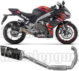 Complete Catalytic Exhaust System With Sound Certification Pista Black Titanium Carbon - Arrow Special Parts Compatible With Aprilia Rs 457 (2024-2025)