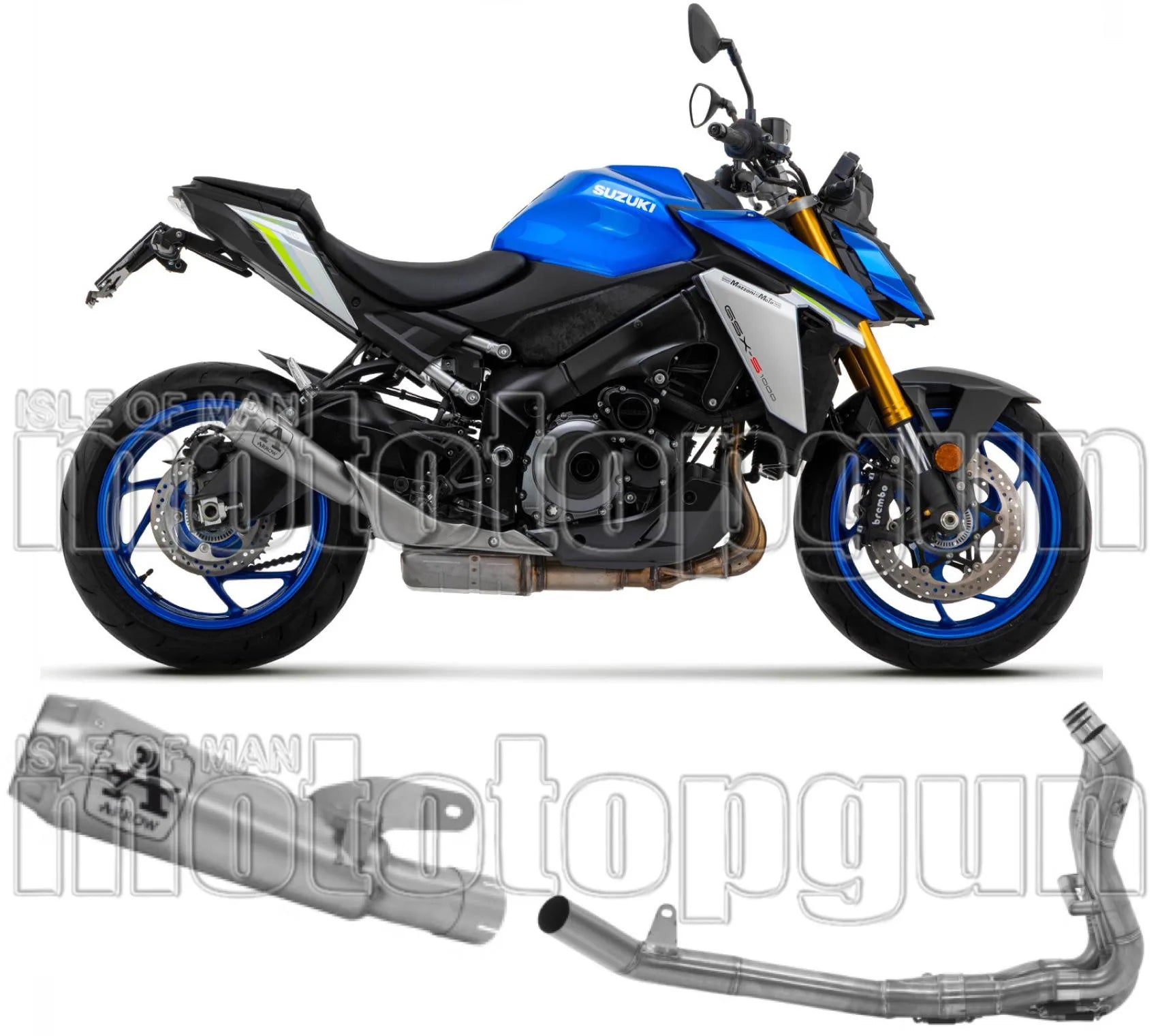 Complete Non-Catalytic Exhaust System With Sound Certification Pro-Race Titanium Titanium - Arrow Special Parts Compatible With Suzuki Gsx-S 1000 Gt (2021-2024)