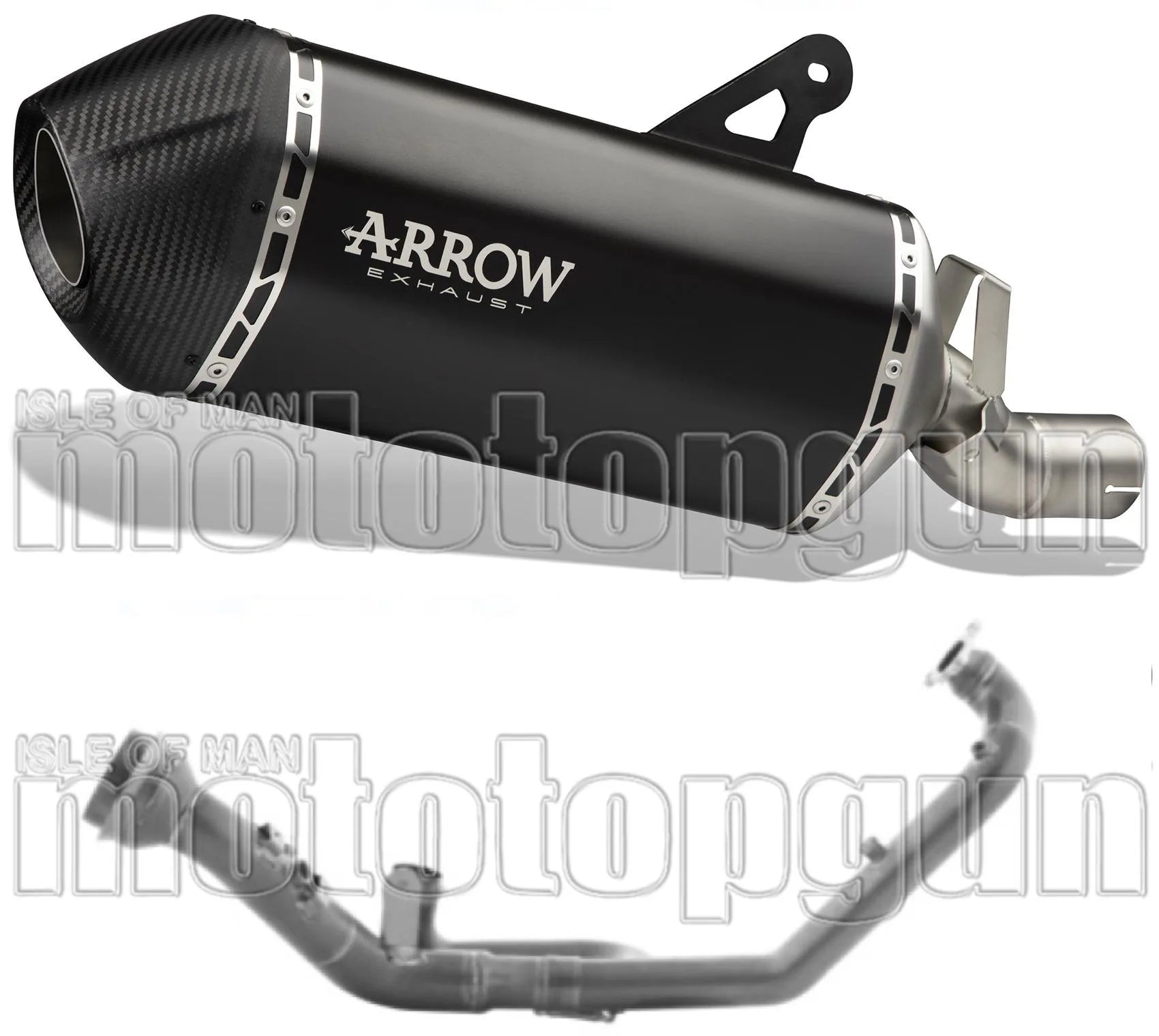 Complete Non-Catalytic Exhaust System With Sound Certification Sonora Full Black Titanium Carbon - Arrow Special Parts Compatible With Ktm 1290 Superadventure R (2021-2024)