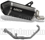 Complete Non-Catalytic Exhaust System With Sound Certification Sonora Full Black Titanium Carbon - Arrow Special Parts Compatible With Ktm 1290 Superadventure R (2021-2024)