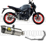 Complete Non-Catalytic Exhaust System With Sound Certification Thunder Aluminium Carbon - Arrow Special Parts Compatible With Yamaha Mt-09 (2021-2023)