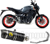 Complete Non-Catalytic Exhaust System With Sound Certification Thunder Black Aluminium Carbon - Arrow Special Parts Compatible With Yamaha Mt-09 (2021-2023)