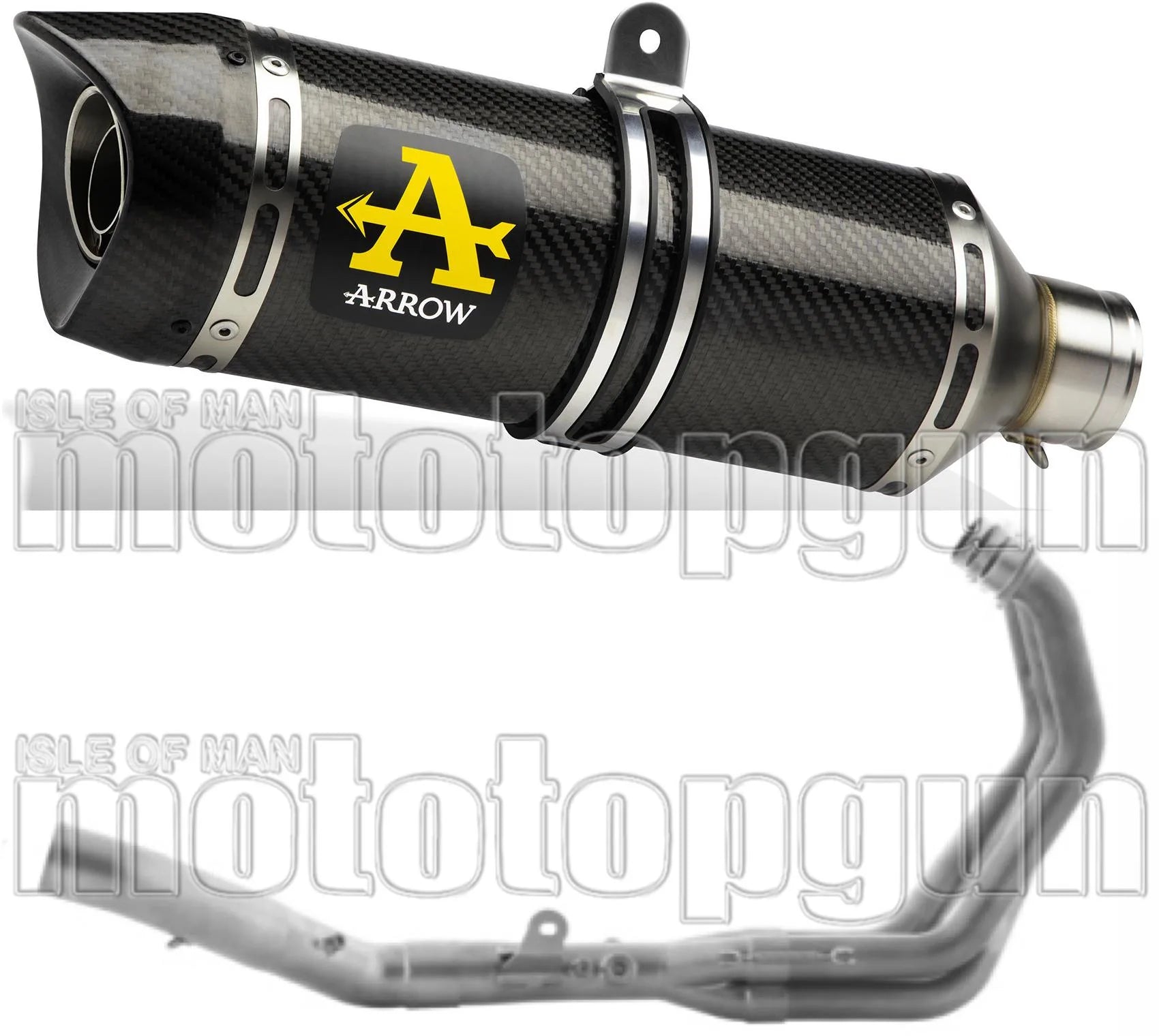 Complete Catalytic Exhaust System With Sound Certification Thunder Carbon Carbon - Arrow Special Parts Compatible With Yamaha Mt-09 (2021-2023)