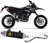 Complete Non-Catalytic Exhaust System With Sound Certification Thunder Black Aluminium Stainless Steel - Arrow Special Parts Compatible With Aprilia Rx - Sx 125 (2021-2024)