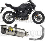 Complete Catalytic Exhaust System With Sound Certification Thunder Aluminium Carbon - Arrow Special Parts Compatible With Yamaha Mt-07 (2021-2024)