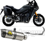 Complete Non-Catalytic Exhaust System With Sound Certification Thunder Aluminium Carbon - Arrow Special Parts Compatible With Yamaha Tracer 9 Gt (2021-2024)