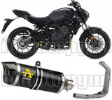 Complete Non-Catalytic Exhaust System With Sound Certification Thunder Black Aluminium Carbon - Arrow Special Parts Compatible With Yamaha Mt-07 (2021-2024)