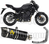 Complete Non-Catalytic Exhaust System With Sound Certification Thunder Black Aluminium Carbon - Arrow Special Parts Compatible With Yamaha Mt-07 (2021-2024)