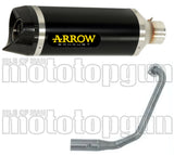 Complete Catalytic Exhaust System With Sound Certification Thunder Black Aluminium Carbon - Arrow Special Parts Compatible With Yamaha Yzf-R 125 (2021-2022)