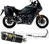 Complete Catalytic Exhaust System With Sound Certification Thunder Black Aluminium Carbon - Arrow Special Parts Compatible With Yamaha Tracer 9 Gt (2021-2024)