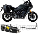 Complete Catalytic Exhaust System With Sound Certification Thunder Black Aluminium Carbon - Arrow Special Parts Compatible With Yamaha Tracer 9 Gt (2021-2024)