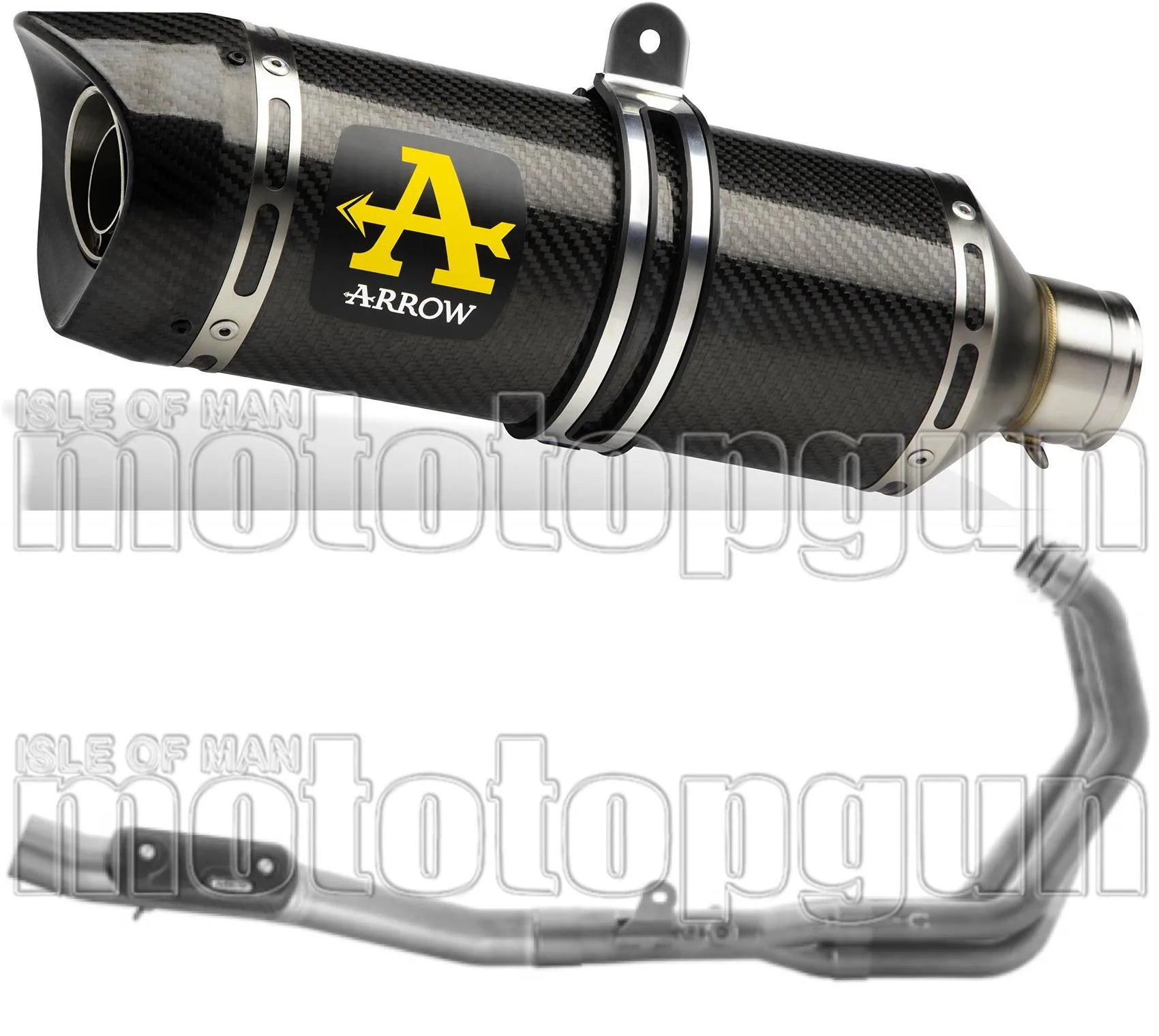 Complete Catalytic Exhaust System With Sound Certification Thunder Carbon Carbon - Arrow Special Parts Compatible With Yamaha Tracer 9 Gt (2021-2024)