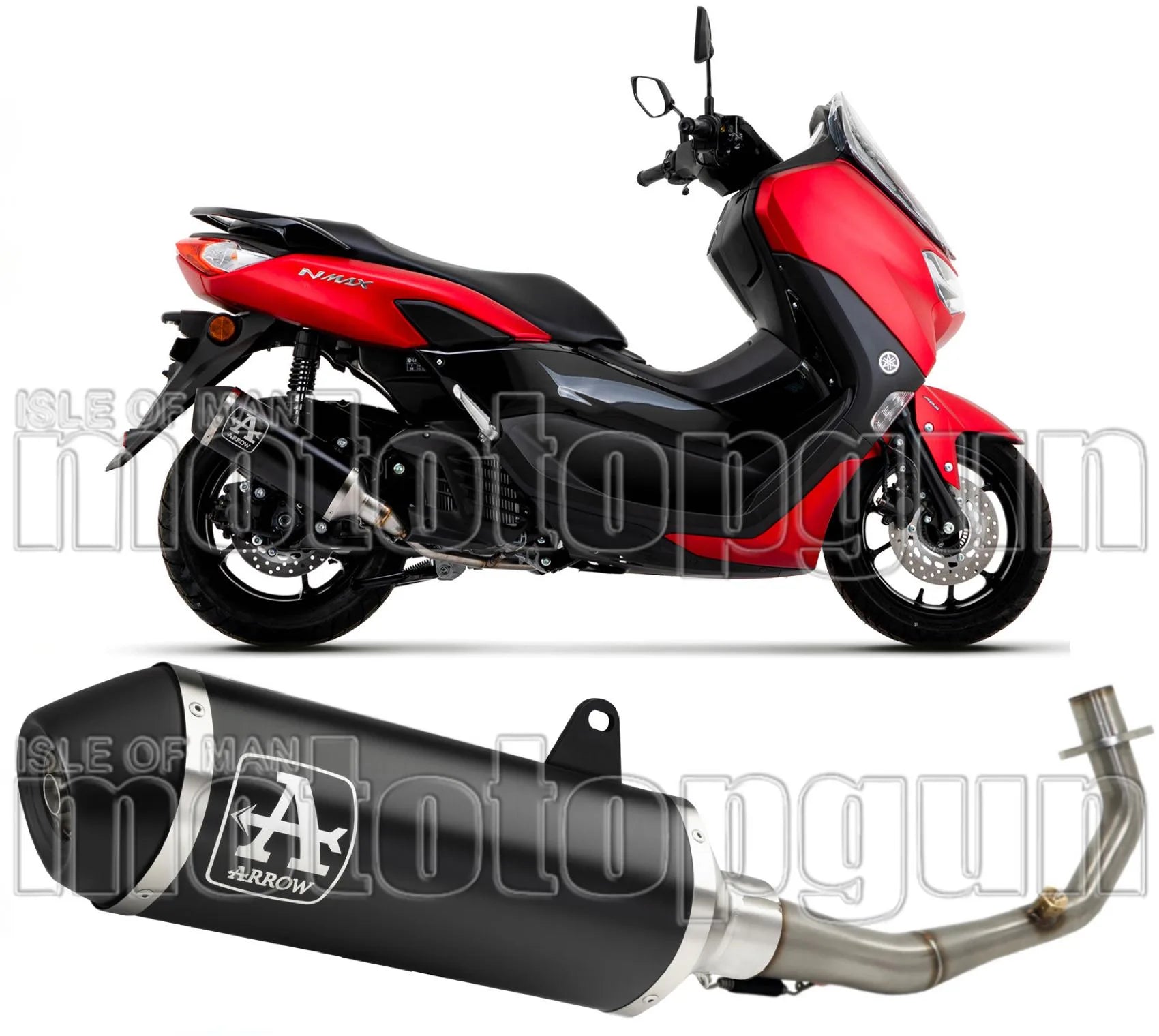 Complete Catalytic Exhaust System With Sound Certification Urban Black Aluminium Stainless Steel Black - Arrow Special Parts Compatible With Yamaha N-Max 125 (2021-2024)