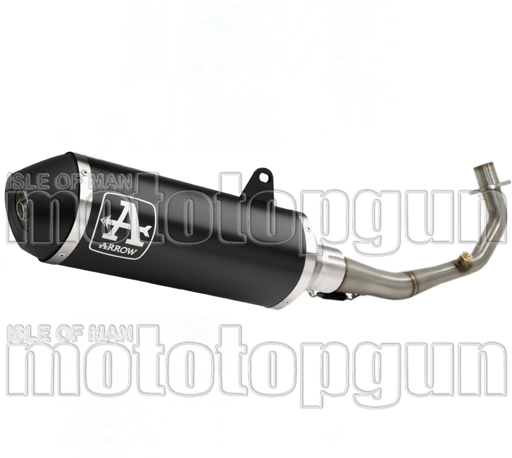 Complete Catalytic Exhaust System With Sound Certification Urban Black Aluminium Stainless Steel Black - Arrow Special Parts Compatible With Piaggio Vespa Primavera 125 3V (2021-2023)