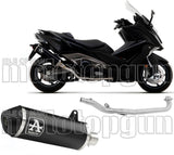 Complete Catalytic Exhaust System With Sound Certification Urban Black Aluminium Carbon - Arrow Special Parts Compatible With Kymco Ak 550 (2021-2026)