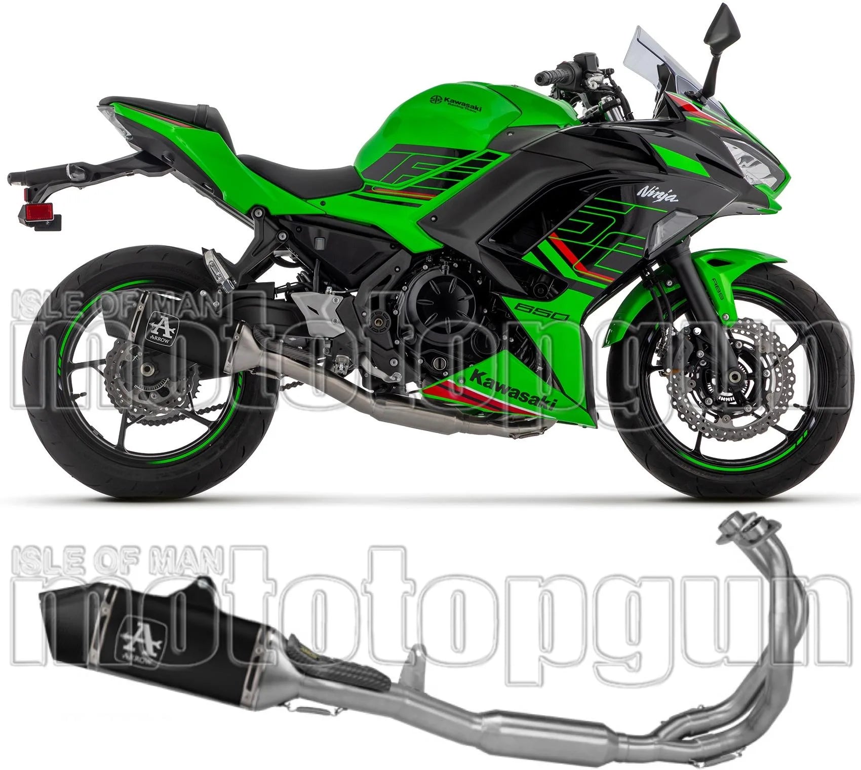 Complete Catalytic Exhaust System With Sound Certification Veloce Black Aluminium Carby End Cap - Arrow Special Parts Compatible With Kawasaki Ninja 650 35Kw (2024-2026)