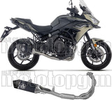 Complete Catalytic Exhaust System With Sound Certification Veloce Black Aluminium Carby End Cap - Arrow Special Parts Compatible With Kawasaki Versys 650 (2025-2026)