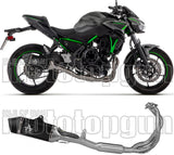 Complete Catalytic Exhaust System With Sound Certification Veloce Black Aluminium Carby End Cap - Arrow Special Parts Compatible With Kawasaki Z 650 35Kw (2024-2026)