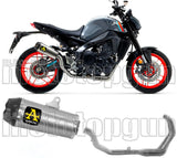 Complete Non-Catalytic Exhaust System With Sound Certification Works Titanium Carbon - Arrow Special Parts Compatible With Yamaha Mt-09 (2021-2023)