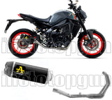 Complete Catalytic Exhaust System With Sound Certification Works Black Nichrom Carbon - Arrow Special Parts Compatible With Yamaha Mt-09 (2021-2023)