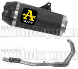 Complete Non-Catalytic Exhaust System With Sound Certification Works Black Nichrom Carbon - Arrow Special Parts Compatible With Yamaha Tracer 9 Gt (2021-2024)