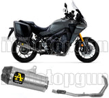 Complete Catalytic Exhaust System With Sound Certification Works Titanium Carbon - Arrow Special Parts Compatible With Yamaha Tracer 9 Gt (2021-2024)