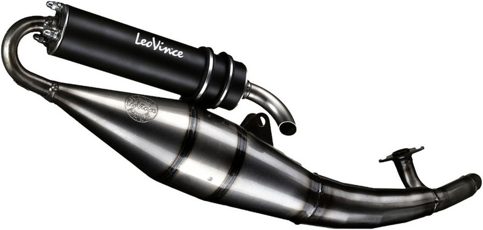 Complete Catalytic Exhaust System With Sound Certification Hand Made Tt Black Aluminum - Leovince Compatible With Peugeot Jet Force C-Tech 50 Liquid (2005)
