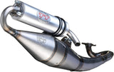 Complete Catalytic Exhaust System With Sound Certification Hand Made Tt Aluminum - Leovince Compatible With Piaggio Ntt (1994-1996)