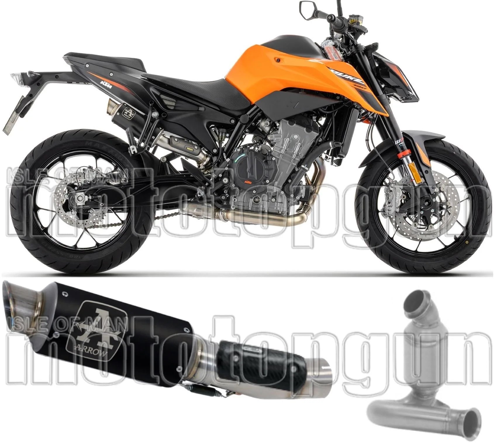 Exhaust Tip Without Sound Certification Gp2 Gp-2 Black Nichrom - Arrow Special Parts Compatible With Ktm 790 Duke (2025-2026)