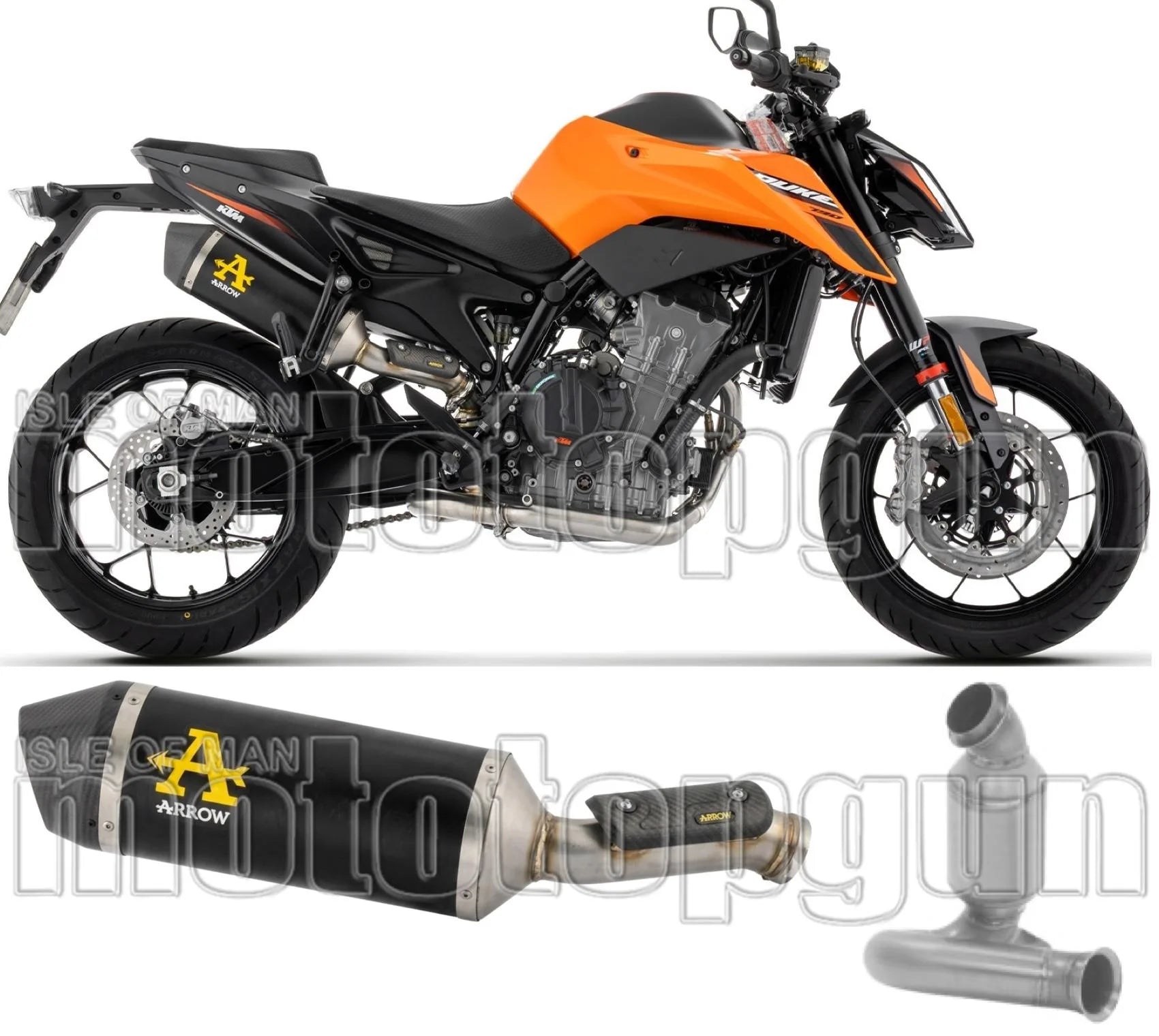Exhaust Tip Without Sound Certification Race-Tech Black Aluminium Carby End Cap - Arrow Special Parts Compatible With Ktm 790 Duke (2025-2026)