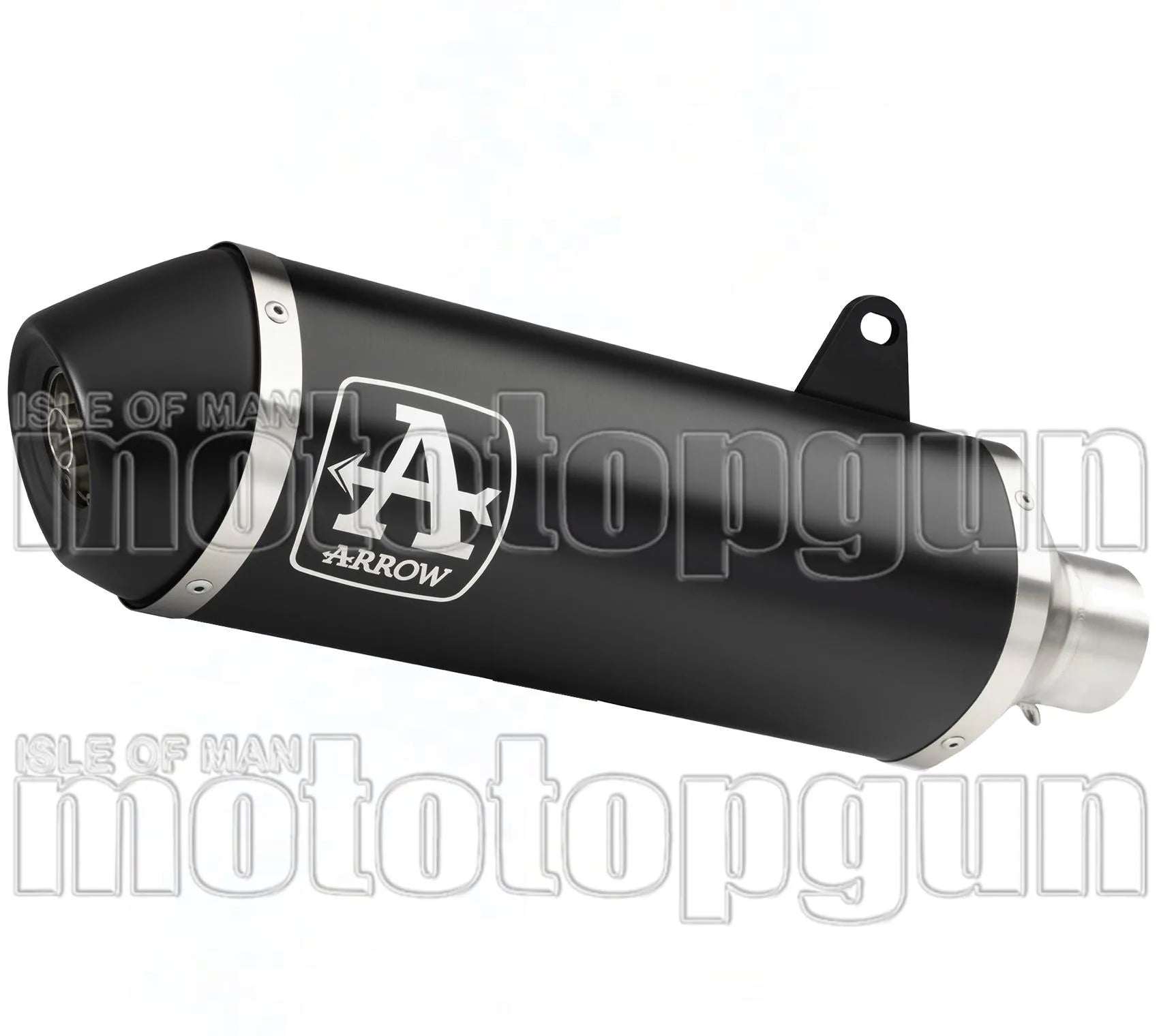 Catalytic Exhaust Tip With Sound Certification Urban Black Aluminium Stainless Steel Black - Arrow Special Parts Compatible With Piaggio Mp3 500 Lt (2017-2018)