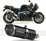 Catalytic Exhaust Tip With Sound Certification Maxi Race-Tech Black Aluminium Carbon - Arrow Special Parts Compatible With Bmw K 1300 R (2009-2016)
