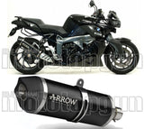 Catalytic Exhaust Tip With Sound Certification Maxi Race-Tech Black Aluminium Carbon - Arrow Special Parts Compatible With Bmw K 1300 R (2009-2016)