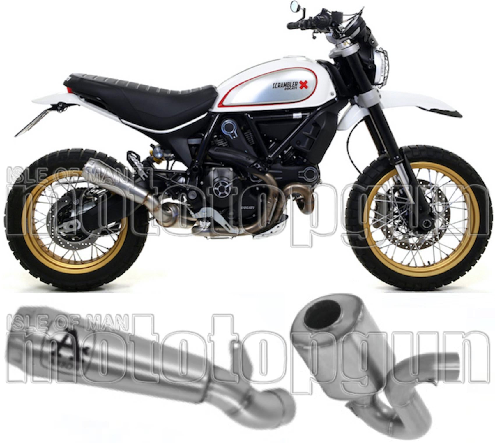 Catalytic Exhaust Tip With Sound Certification Pro-Race Nichrom Stainless Steel - Arrow Special Parts Compatible With Ducati Scrambler 800 Desert Sled (2017-2020)