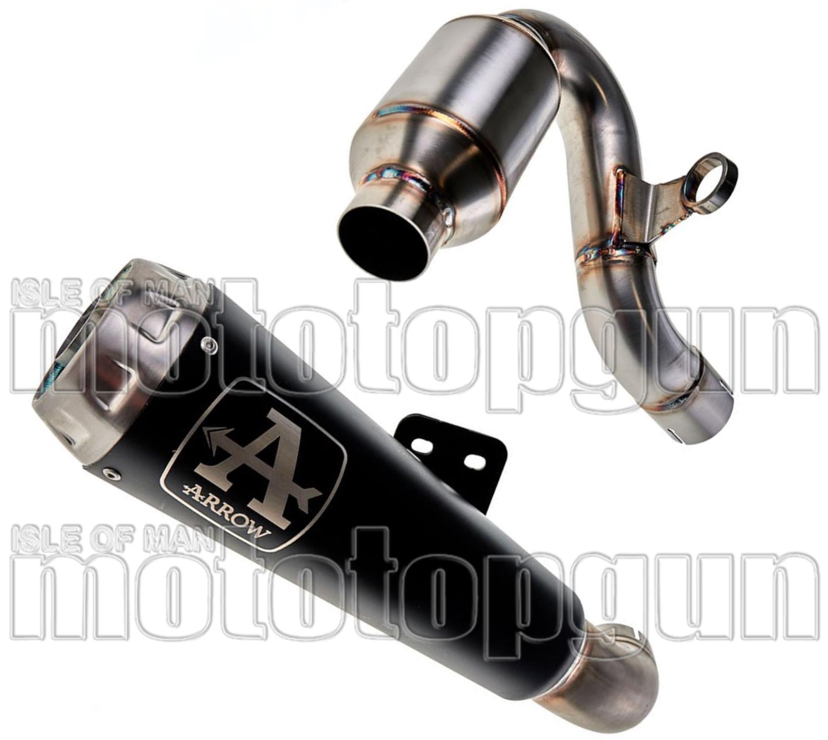 Catalytic Exhaust Tip With Sound Certification Pro-Race Black Nichrom Stainless Steel - Arrow Special Parts Compatible With Ducati Scrambler 800 (2017-2020)