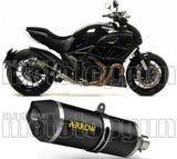 Catalytic Exhaust Tip With Sound Certification Race-Tech Black Aluminium Carbon - Arrow Special Parts Compatible With Ducati Diavel (2011-2016)