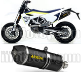 Catalytic Exhaust Tip With Sound Certification Race-Tech Black Aluminium Carbon - Arrow Special Parts Compatible With Husqvarna 701 Enduro (2017-2020)