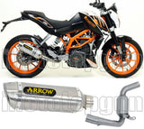 Catalytic Exhaust Tip With Sound Certification Thunder Aluminium Stainless Steel - Arrow Special Parts Compatible With Ktm 390 Duke (2013-2016)