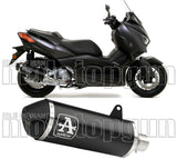 Catalytic Exhaust Tip With Sound Certification Urban Black Aluminium Stainless Steel Black - Arrow Special Parts Compatible With Yamaha X-Max 125 (2018-2020)