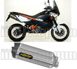 Dual Catalytic Exhaust Tips With Sound Certification Race-Tech Aluminium Carbon - Arrow Special Parts Compatible With Ktm 990 Adventure (2006-2014)