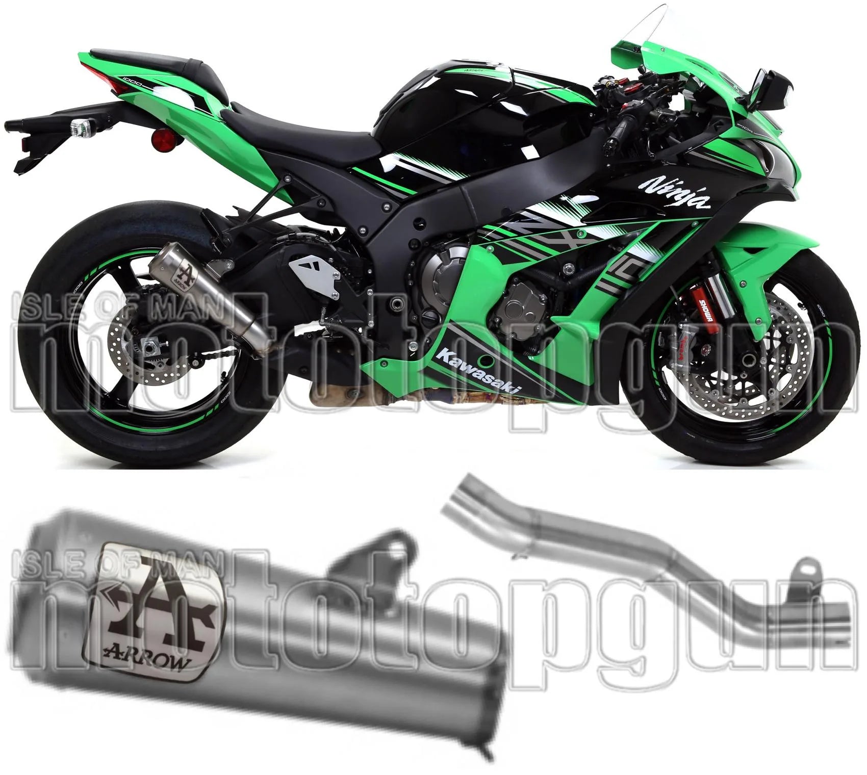 Non-Catalytic Exhaust Tip With Sound Certification Pro-Race Titanium Titanium - Arrow Special Parts Compatible With Kawasaki Zx-10R (2016-2019)