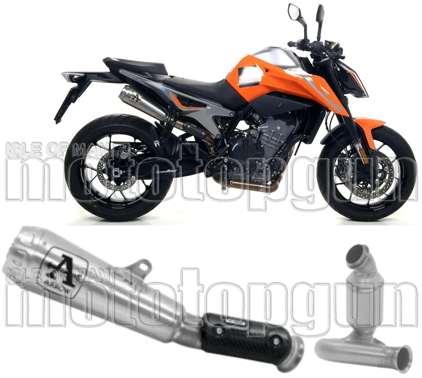 Non-Catalytic Exhaust Tip With Sound Certification Pro-Race Titanium Titanium - Arrow Special Parts Compatible With Ktm 790 Duke (2023)