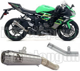 Non-Catalytic Exhaust Tip With Sound Certification Pro-Race Nichrom Stainless Steel - Arrow Special Parts Compatible With Kawasaki Zx 6R 636 (2019-2020)