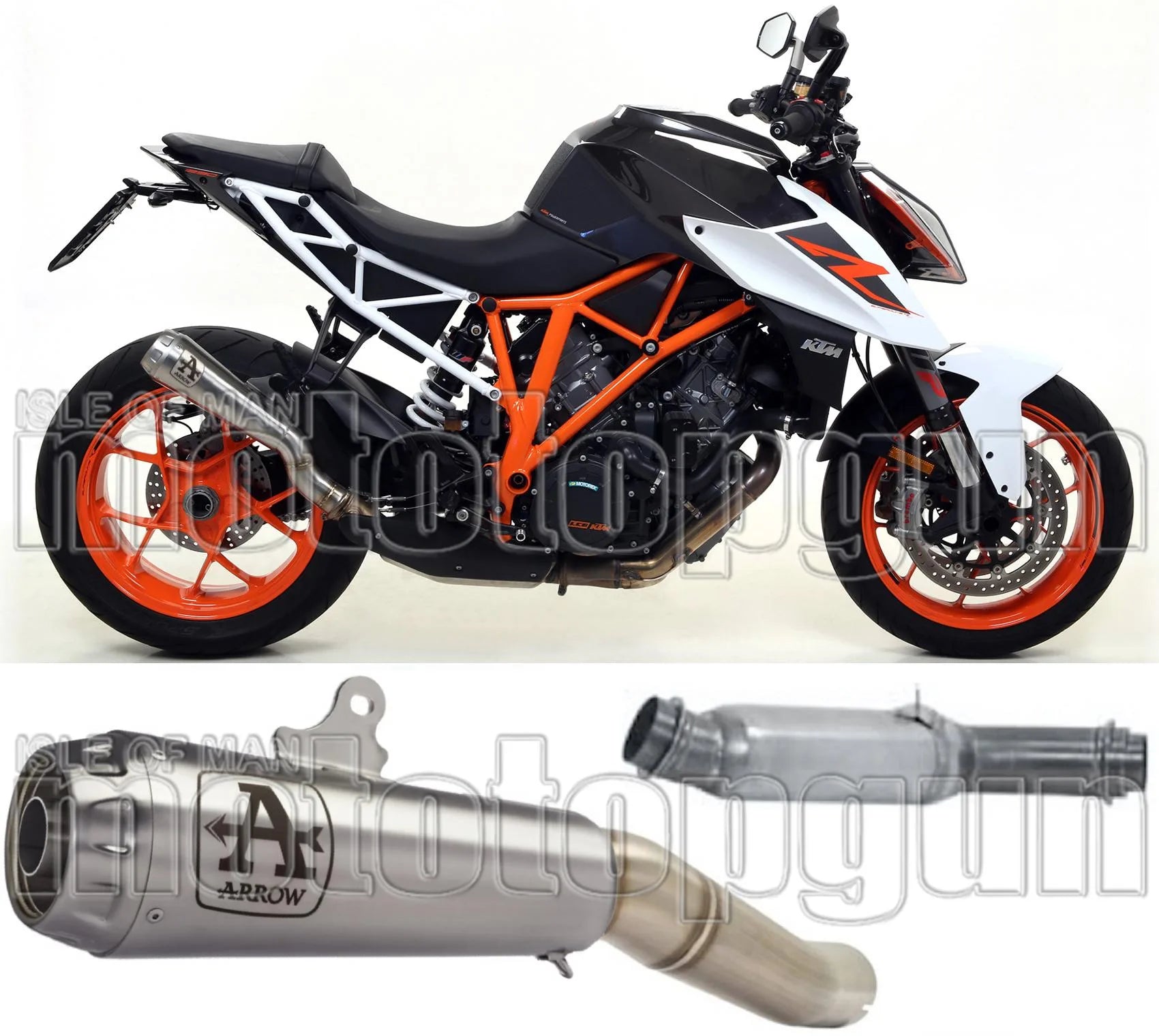 Non-Catalytic Exhaust Tip With Sound Certification Pro-Race Nichrom Stainless Steel - Arrow Special Parts Compatible With Ktm Duke 1290 (2017-2019)