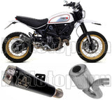 Non-Catalytic Exhaust Tip With Sound Certification Pro-Race Black Nichrom Stainless Steel - Arrow Special Parts Compatible With Ducati Scrambler 800 Desert Sled (2017-2020)