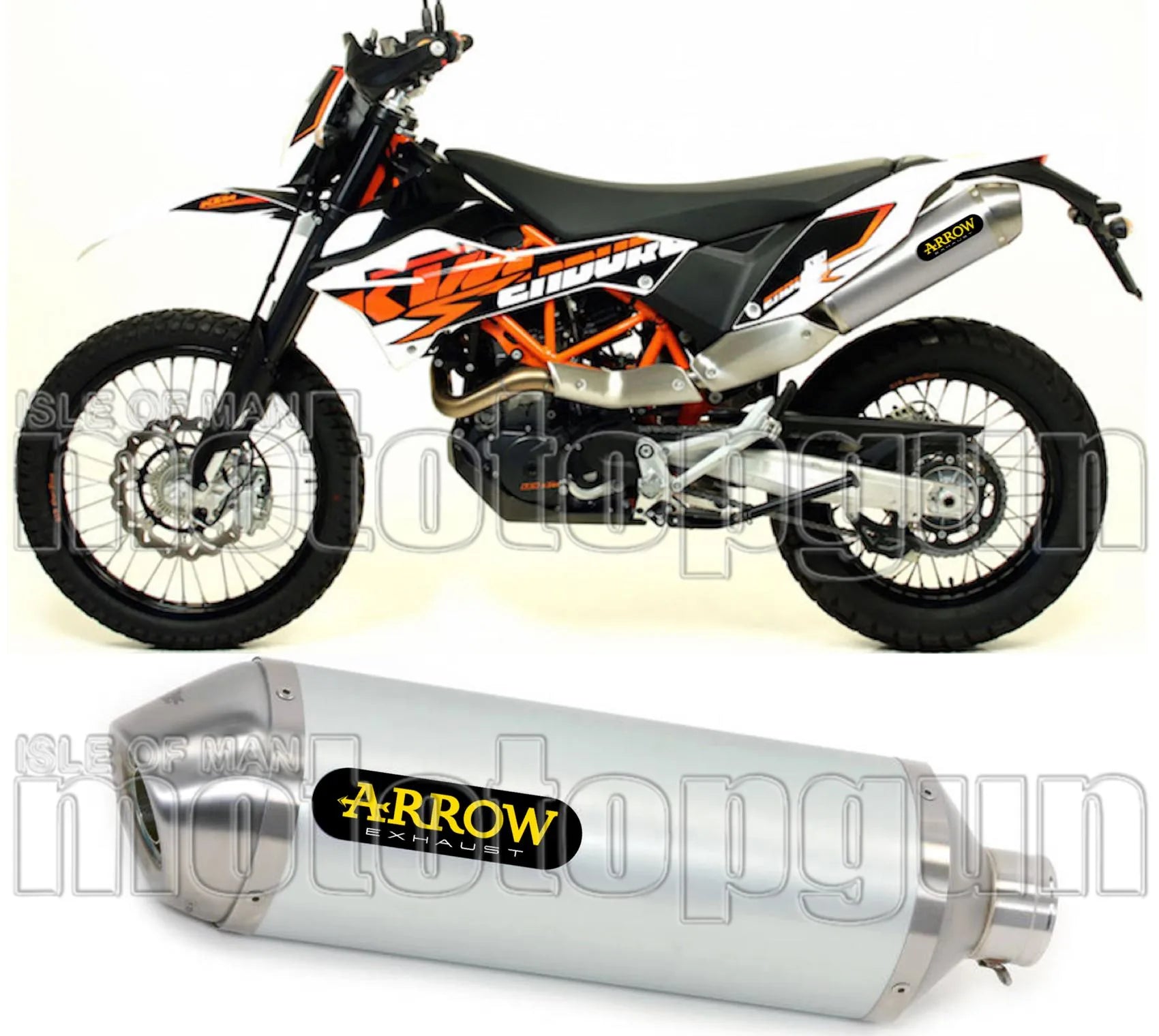 Non-Catalytic Exhaust Tip With Sound Certification Race-Tech Titanium Stainless Steel - Arrow Special Parts Compatible With Ktm 690 Smc R (2019-2024)
