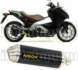 Non-Catalytic Exhaust Tip With Sound Certification Race-Tech Black Aluminium Stainless Steel - Arrow Special Parts Compatible With Honda Integra 700 (2012-2013)