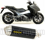 Non-Catalytic Exhaust Tip With Sound Certification Race-Tech Black Aluminium Stainless Steel - Arrow Special Parts Compatible With Honda Integra 750 Dct (2014-2020)